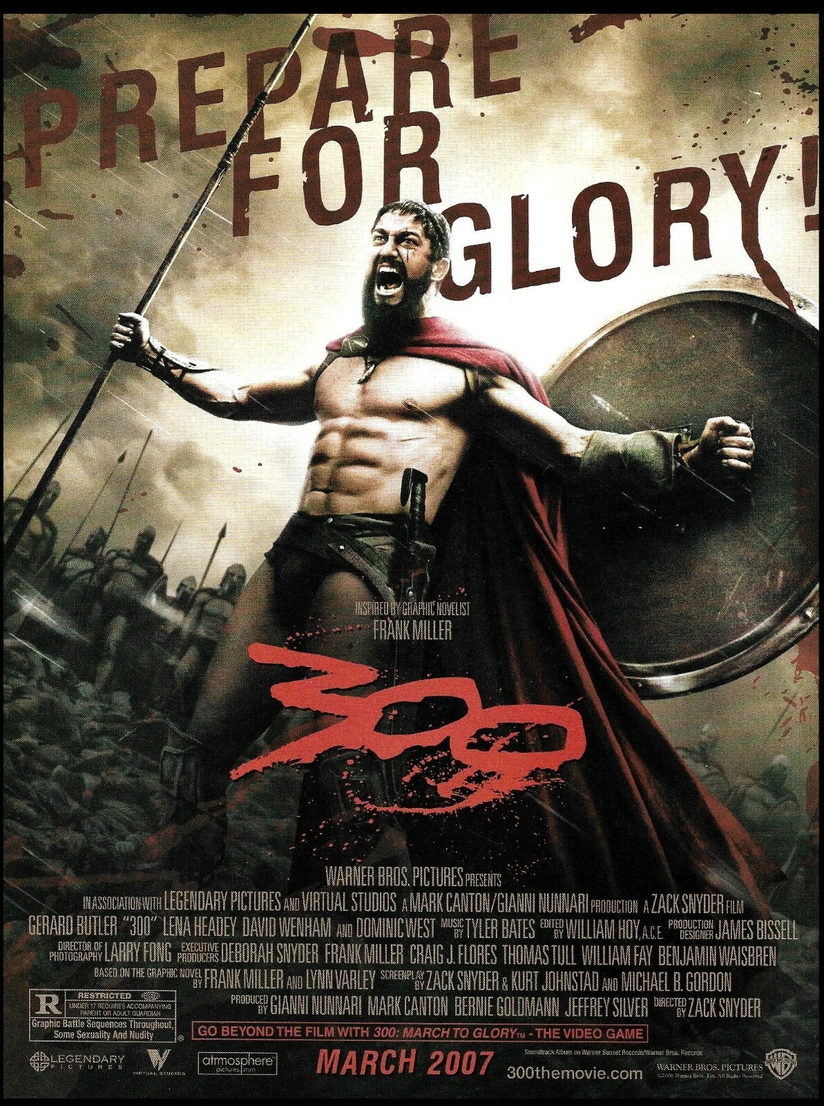 Gerard Butler “300” Warner Brothers 2007 movie advertisement 8 x 11 ad print