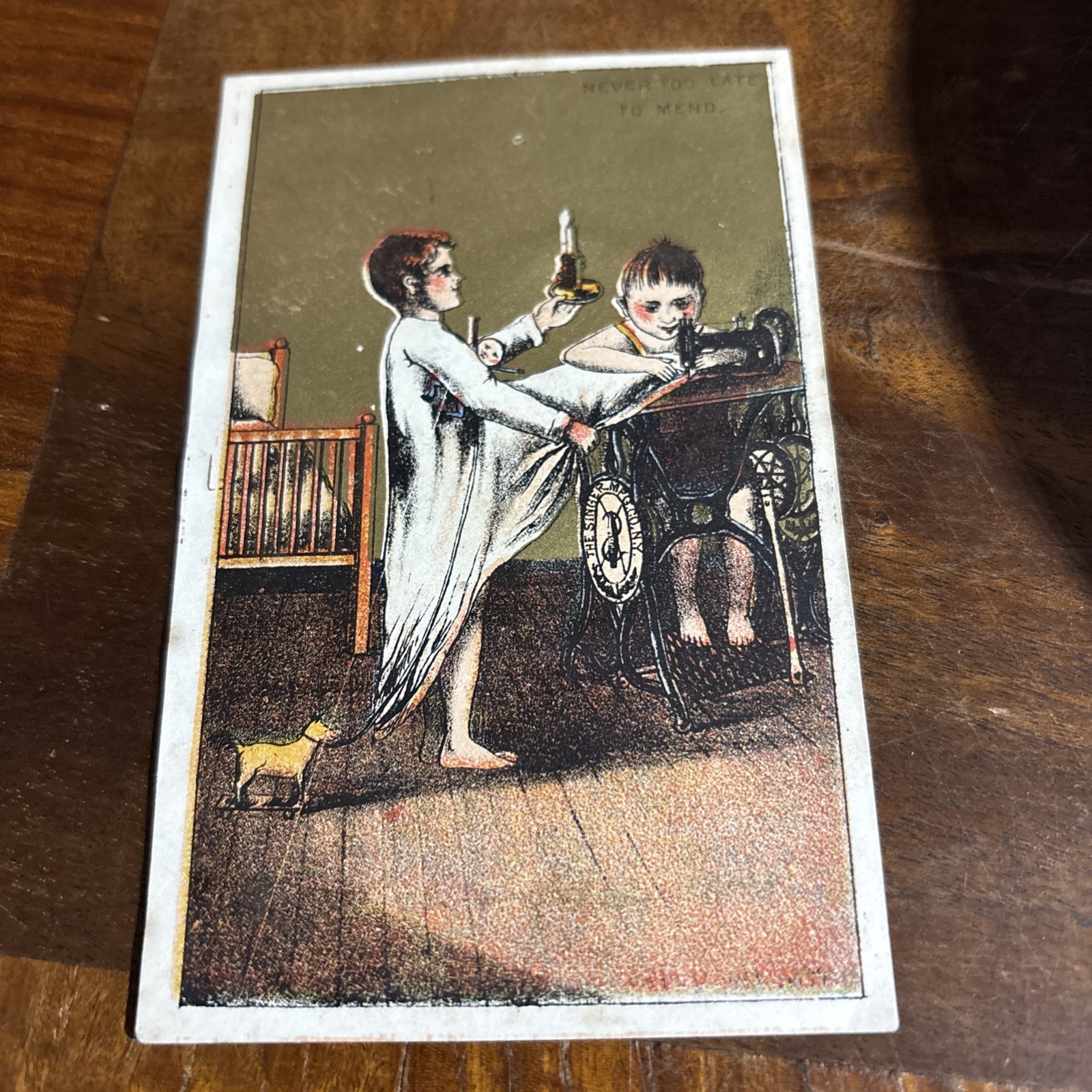 Vintage Victorian Trading Card for Singer Sewing Machines w/ Singer Obelisk