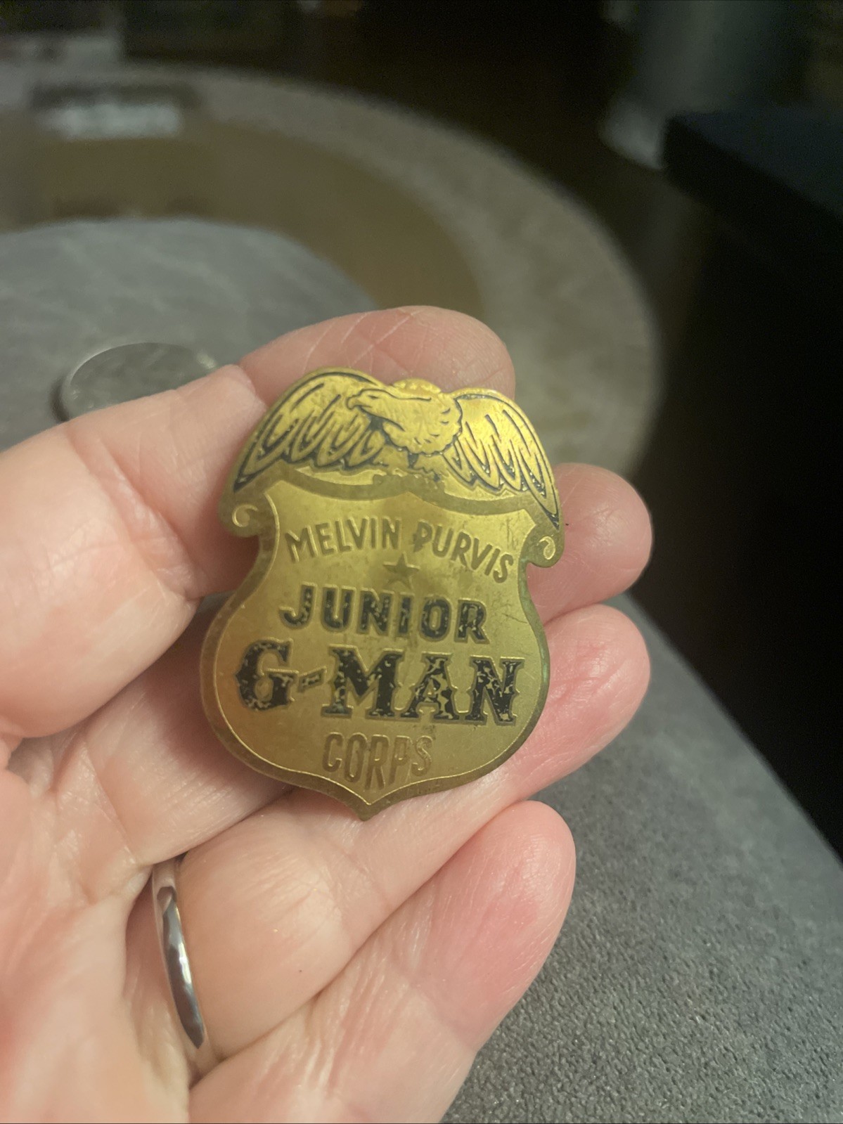 Vintage Junior G Man Corps Melvin Purvis Badge Radio Premium