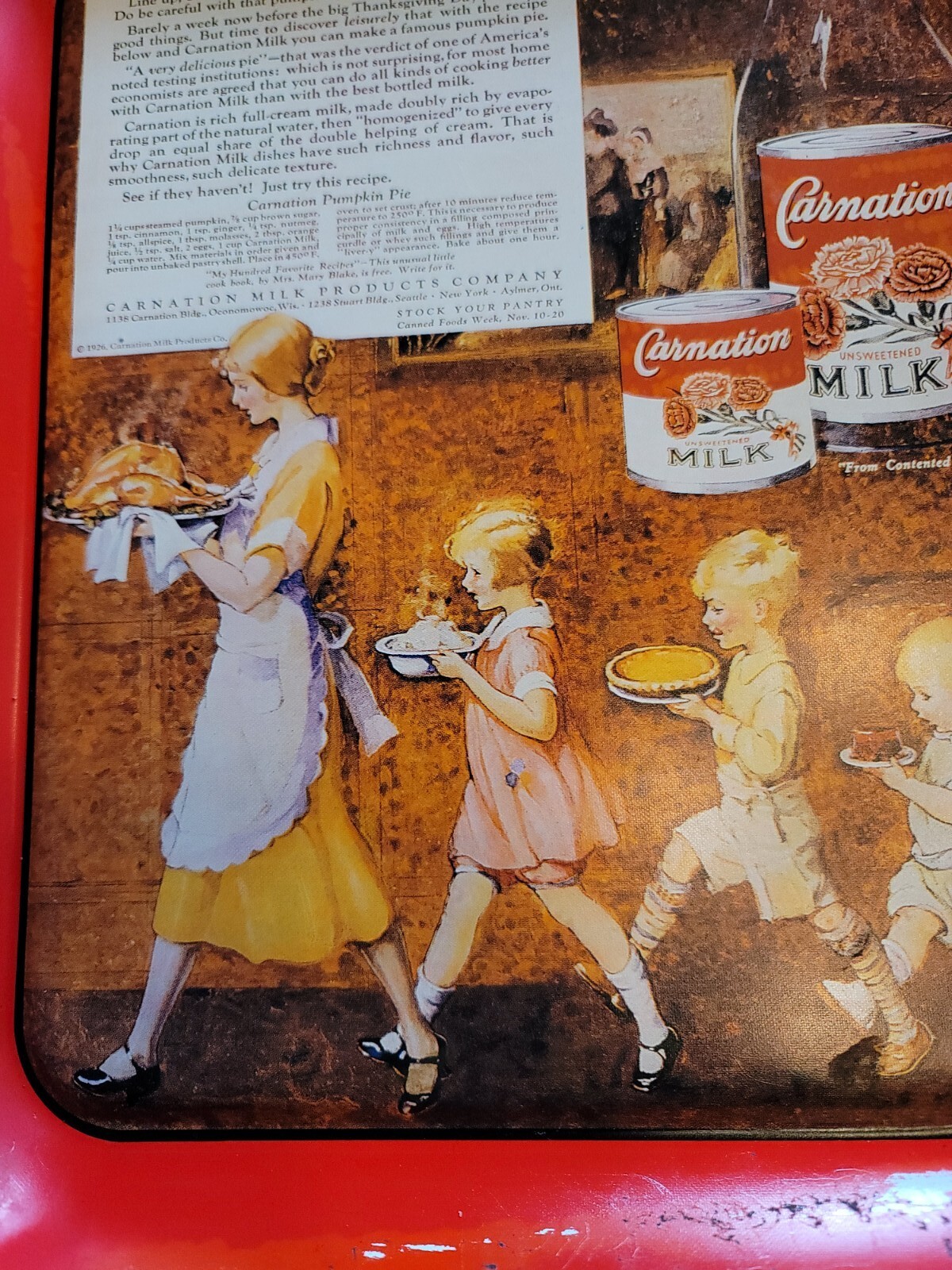 Carnation Milk Metal Advertising Tray 10 1/2″ X 13″ The Big Parade #3 of 4