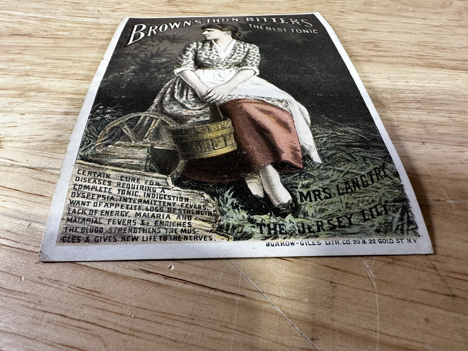Victorian Advertising Trade Card Brown’s Iron Bitters Chemical Baltimore MD