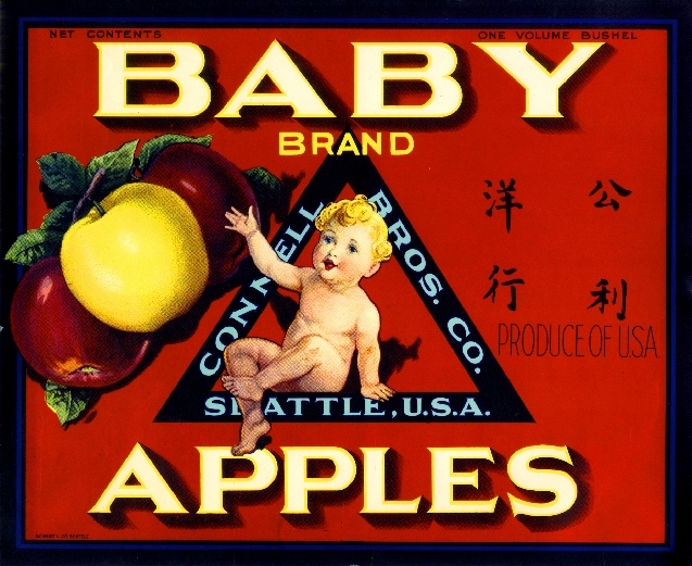 Seattle Washington Baby Apple Fruit Crate Label Art Print