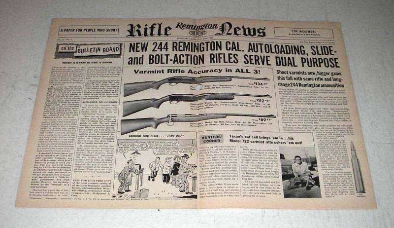 1957 Remington 740, 760, 722 Bolt-Action Rifle Ad
