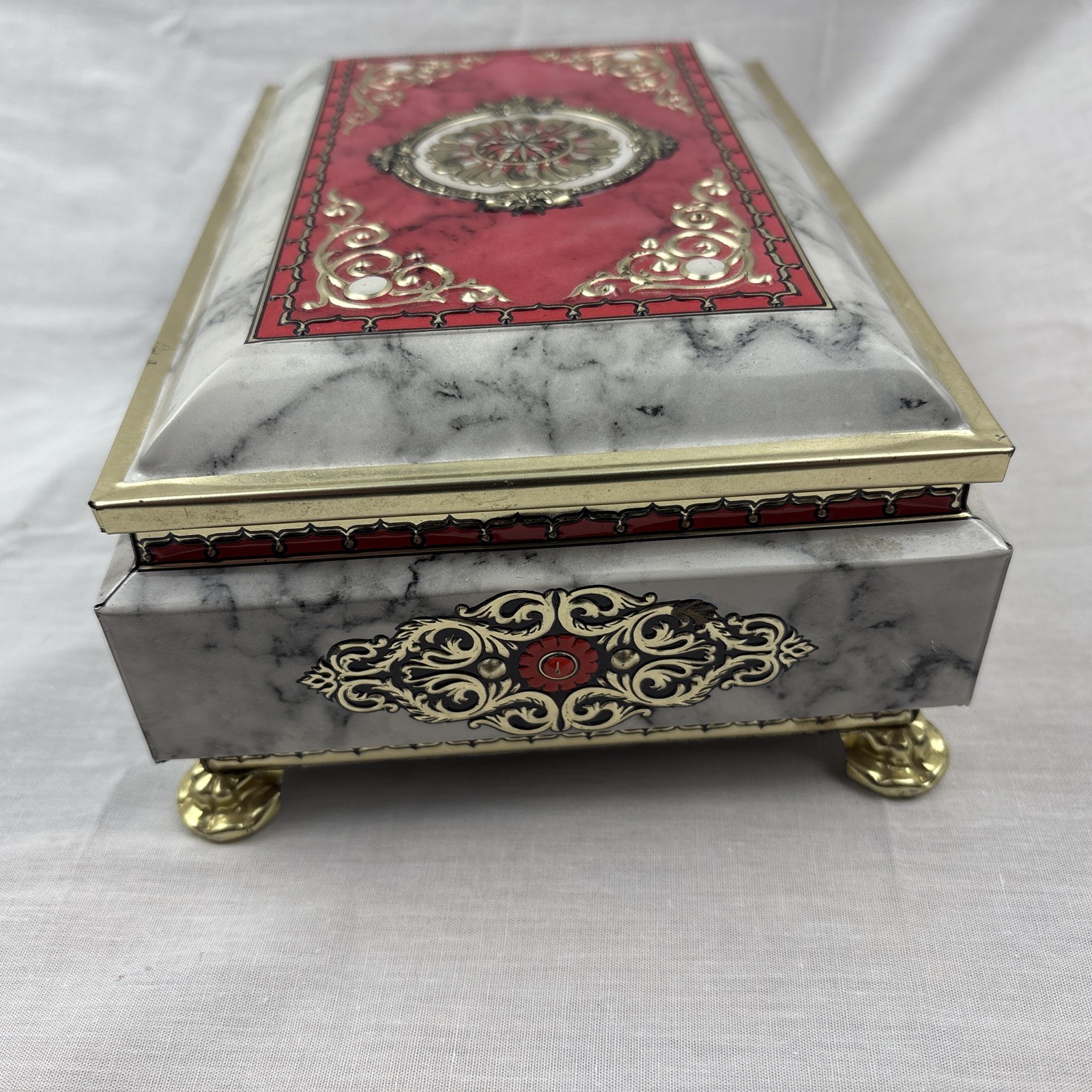 Vintage Candy Tin Blue Bird Confectionery Red Gold Harry Vincent Limited England