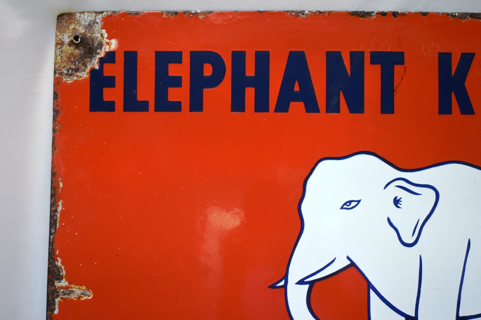 Vintage Elephant Kerosene Porcelain Enamel Sign 24x18in Standard Vacuum Oil Doub