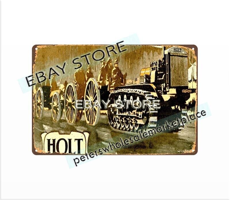 old brew pub decor 1918 Holt Tractor farm machinery metal tin sign