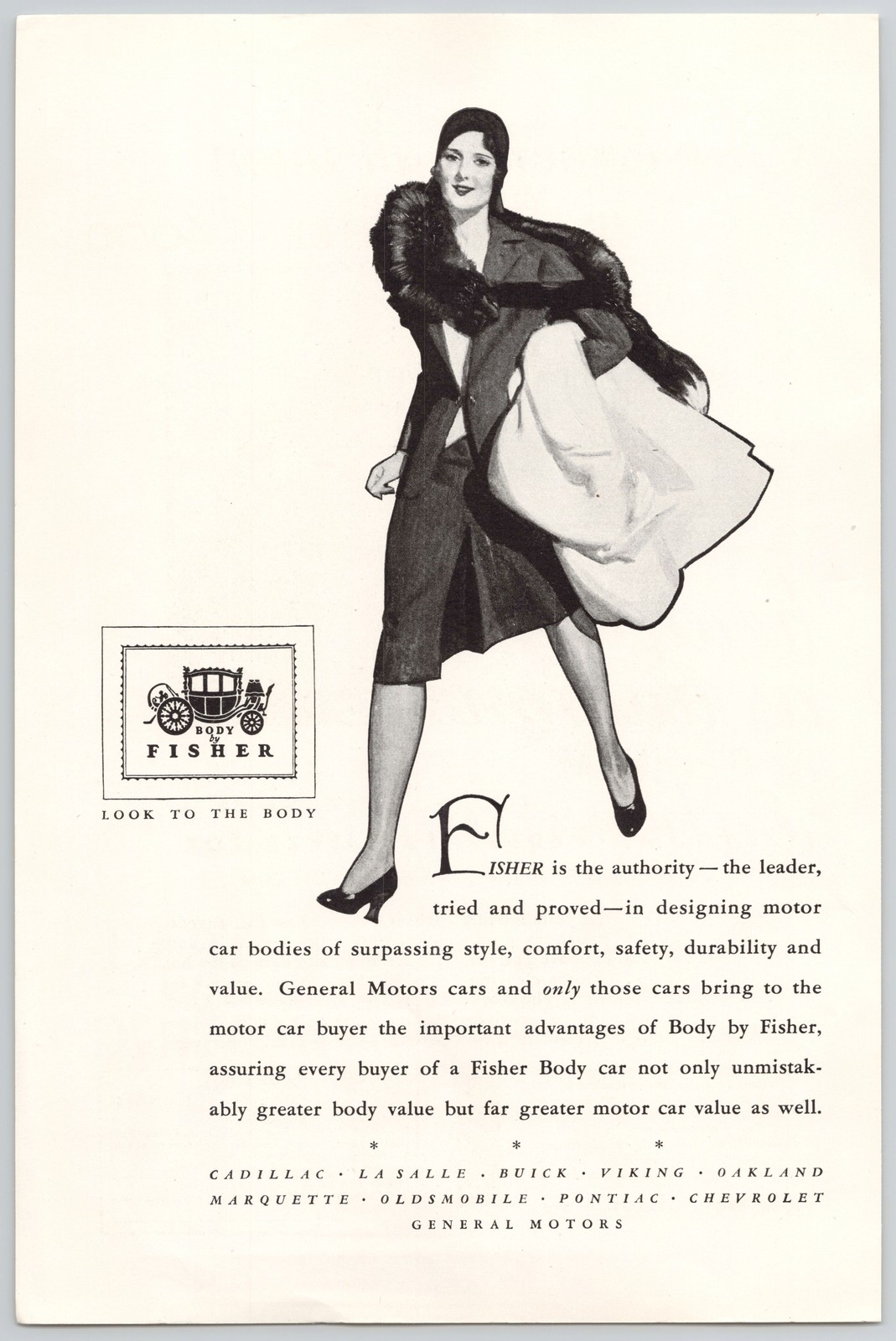 Body By Fisher General Motors Style Comfort Safety Cars 1930 Vintage Print Ad