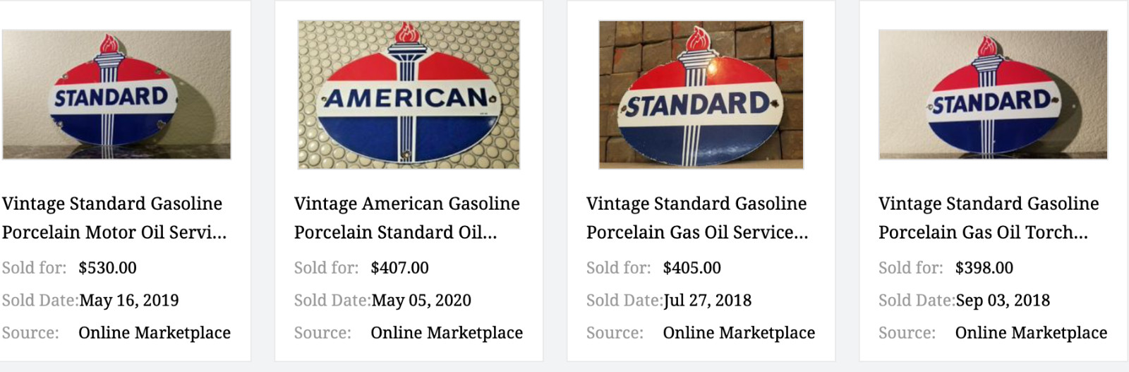 VINTAGE STANDARD GASOLINE TORCH & FLAME 12″ PORCELAIN METAL GAS STATION OIL SIGN