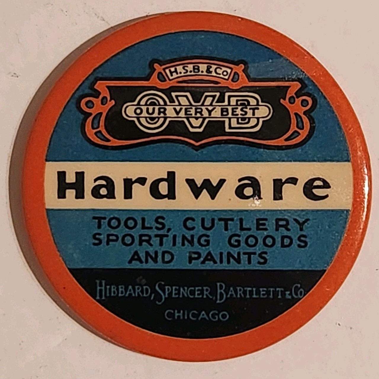Antique Hibbard, Spencer, Bartlett Co. Hardware Chicago Il Adv. Pocket Mirror