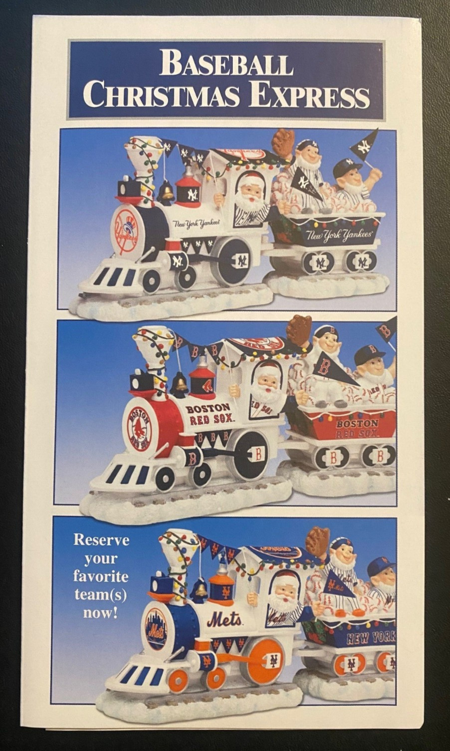 Danbury Mint Brochure MLB Baseball Christmas Trains – New York Yankees