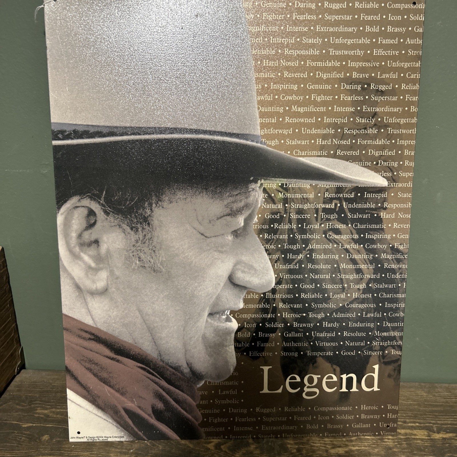 John Wayne Legend Metal Sign 12.5” x 16” NIB! Awesome Sign!