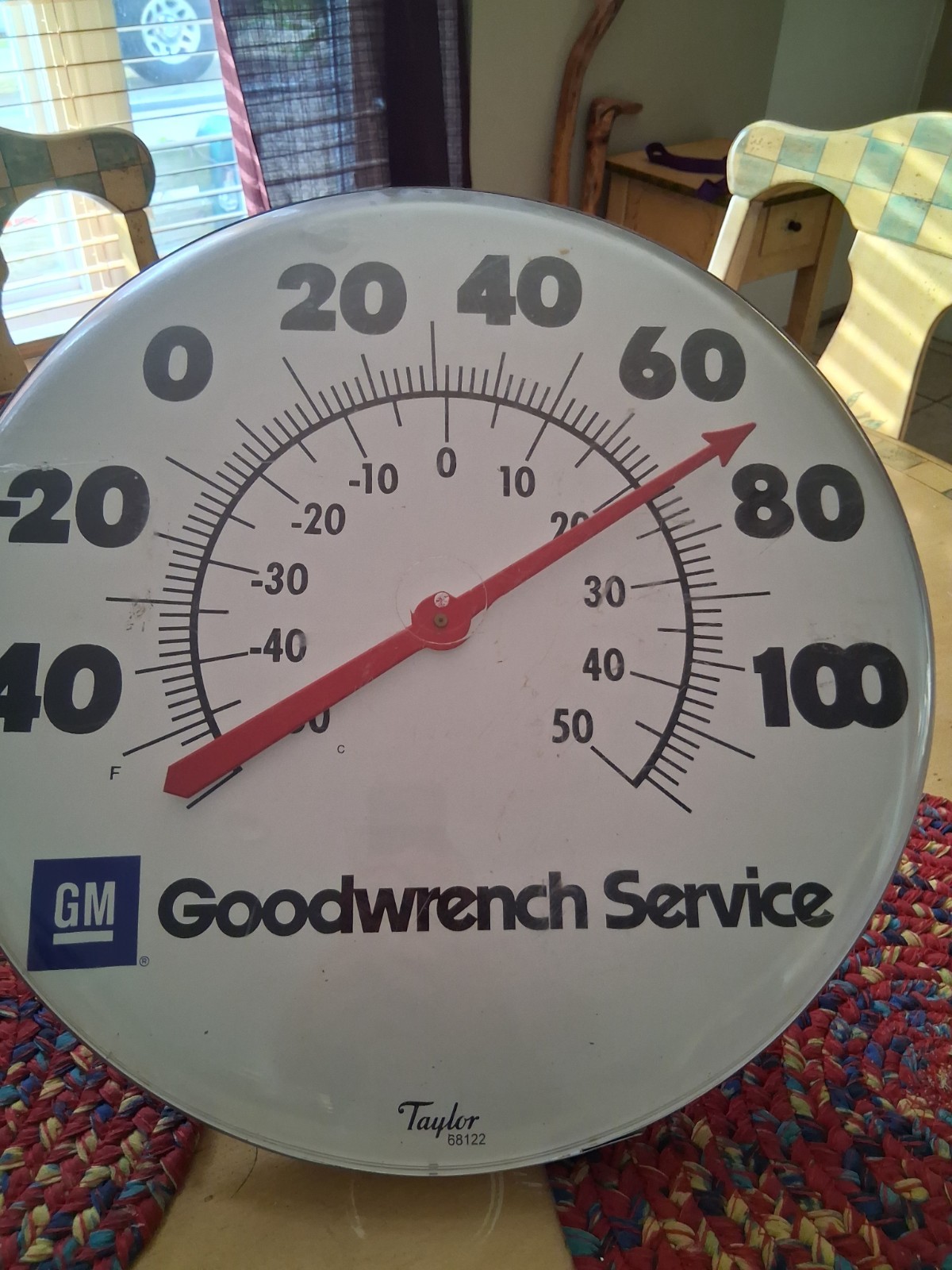 Vintage GM Goodwrench Service Plus 18″ Plastic Face Thermometer Made By Taylor