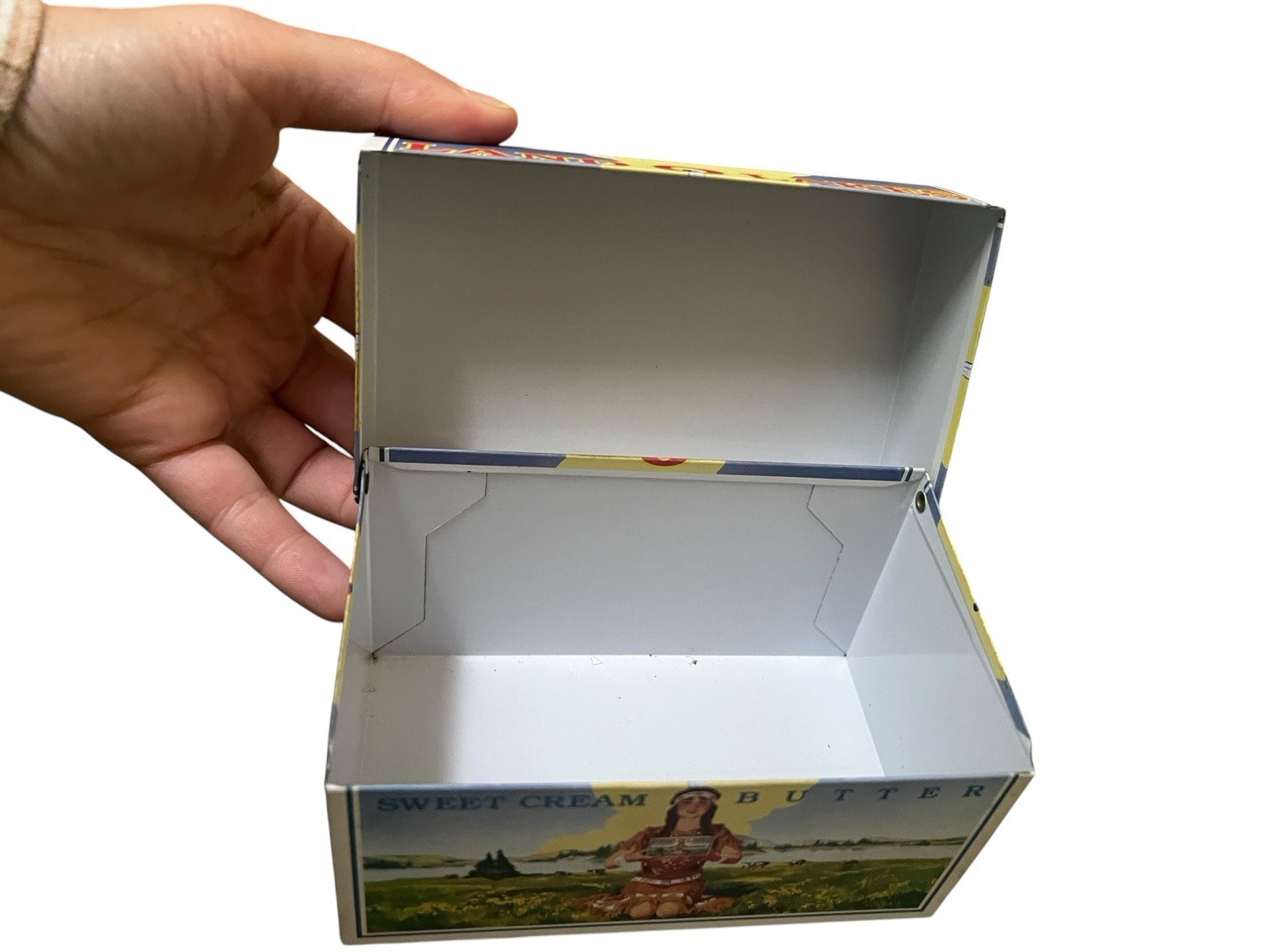 Vintage Land O’Lakes Sweet Cream Butter Metal Recipe Box With Dividers Recipes