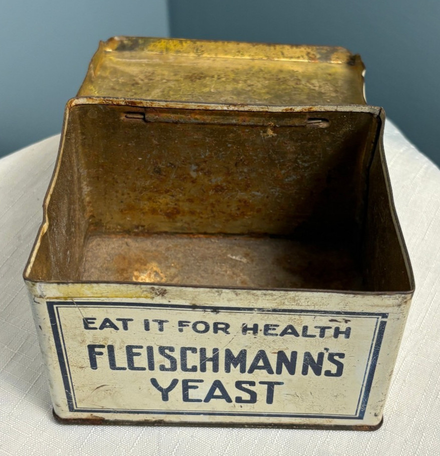 Early 1900s Vintage Fleischmann’s Yeast Advertising Tin w/ Lid – Fresh Every Day