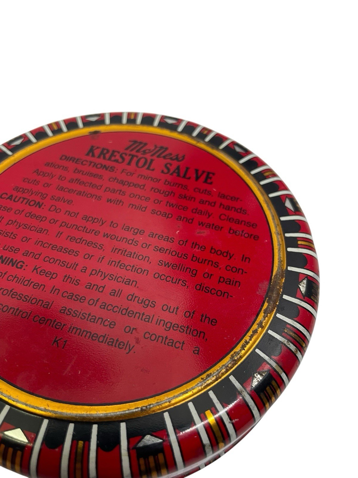 McNess KRESTOL SALVE Can “For Man Or Beast” 11oz Tin Can Vintage Contents Inside