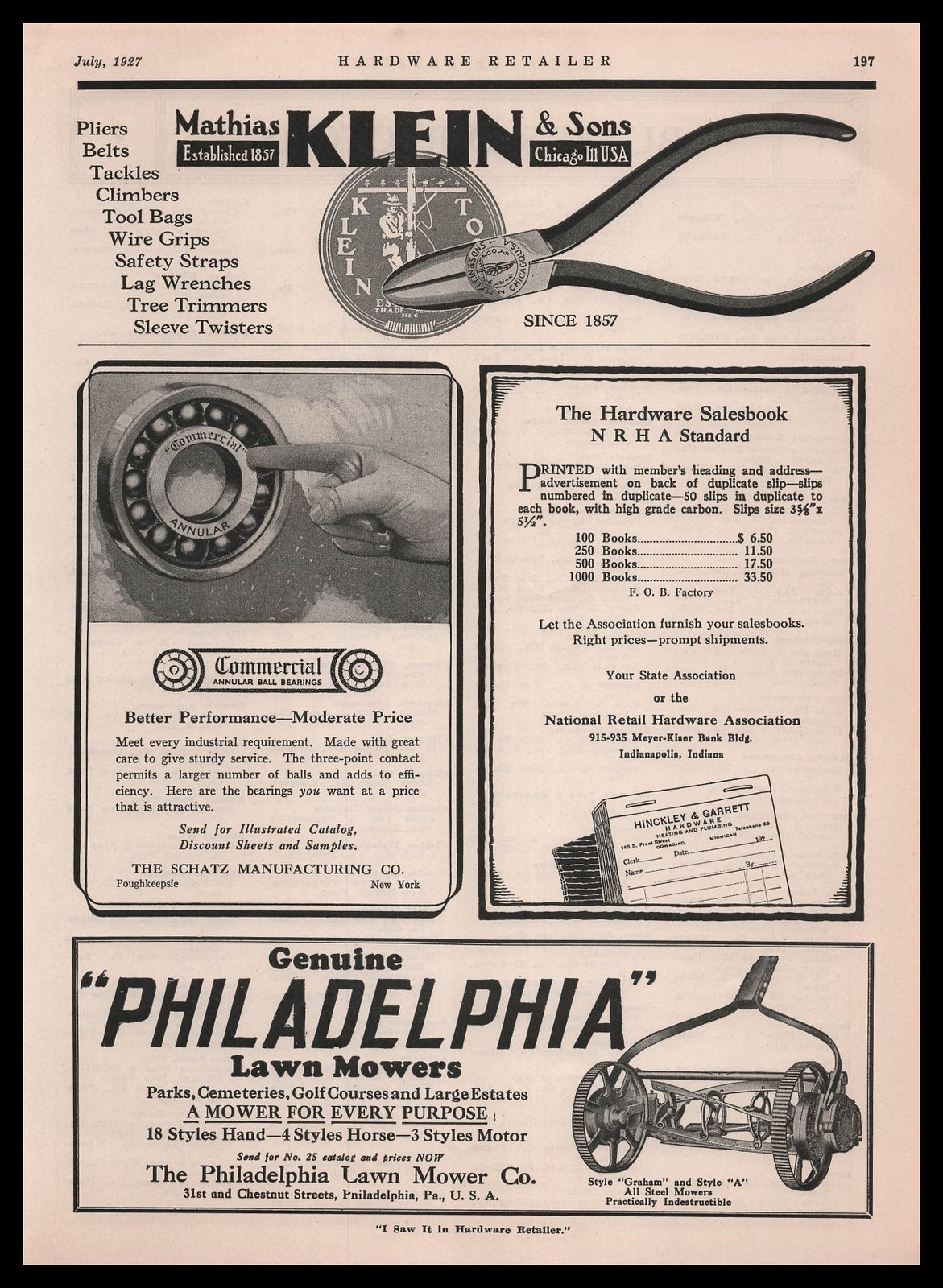 1927 Philadelphia Lawn Mower Graham And Style A Steel Mowers Vintage Print Ad