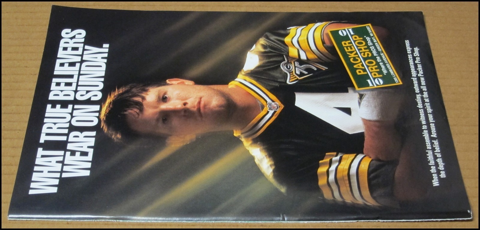 1993 Brett Favre Packer Pro Shop Print Ad Advertisement Green Bay Packers HOF