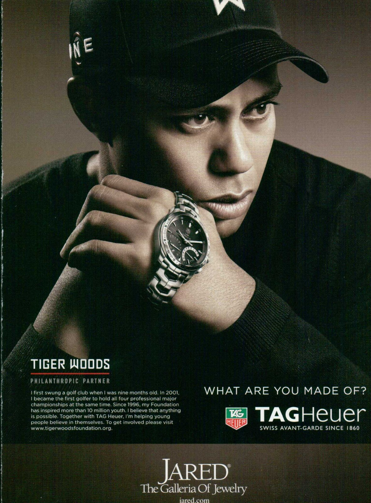 TAGHeuer Watch Magazine Print Ad Jewelry accessory TIGER WOODS 2000S VTG 2009
