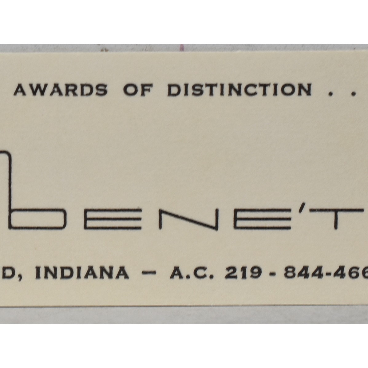 1960s Hersh Benet Custom Engraving SCCA Plaque 3290 Ridge Road Highland Indiana