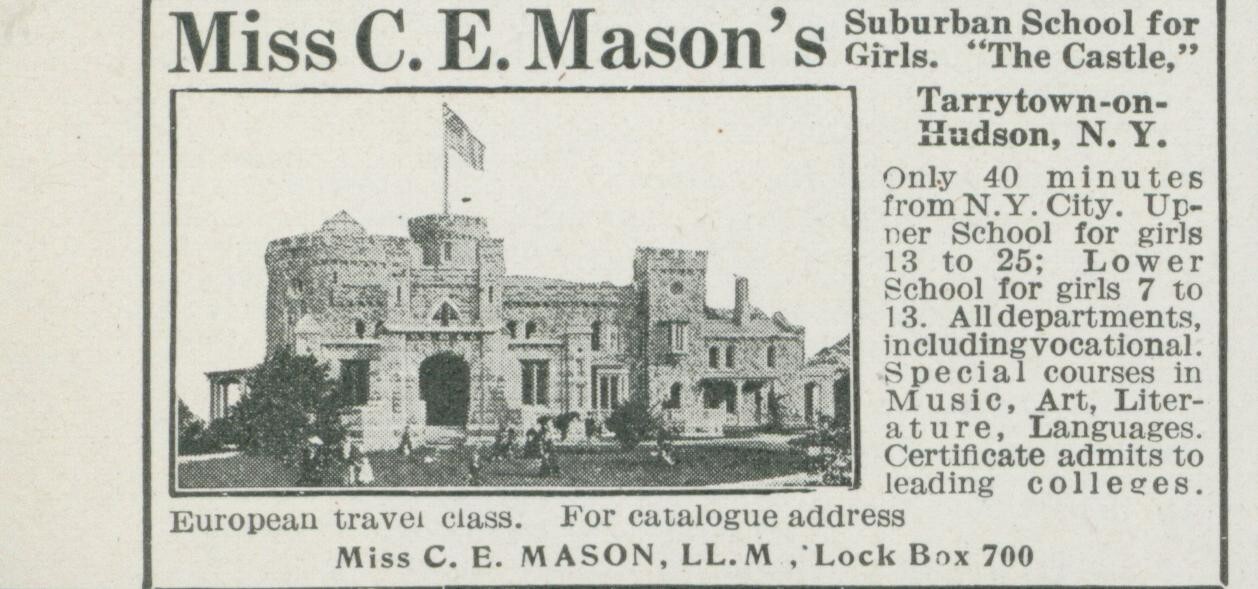 1915 Miss CE Masons School For Girls Tarrytown On Hudson NY Castle Print Ad CO5