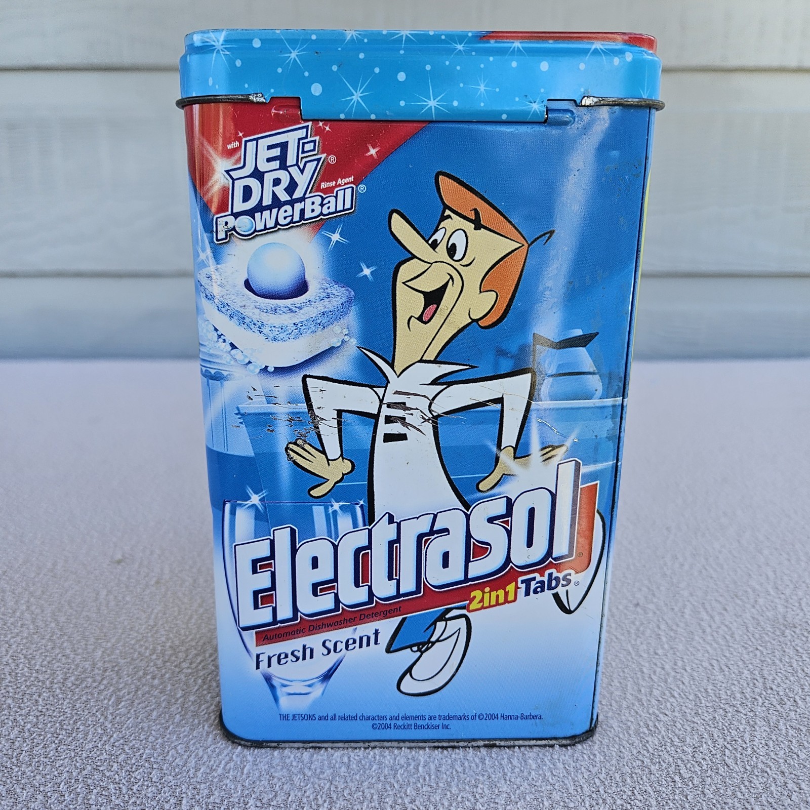 Electrasol Jetsons George Colletible Tin 6.75 x 4” Cartoon Hanna-Barbera EMPTY