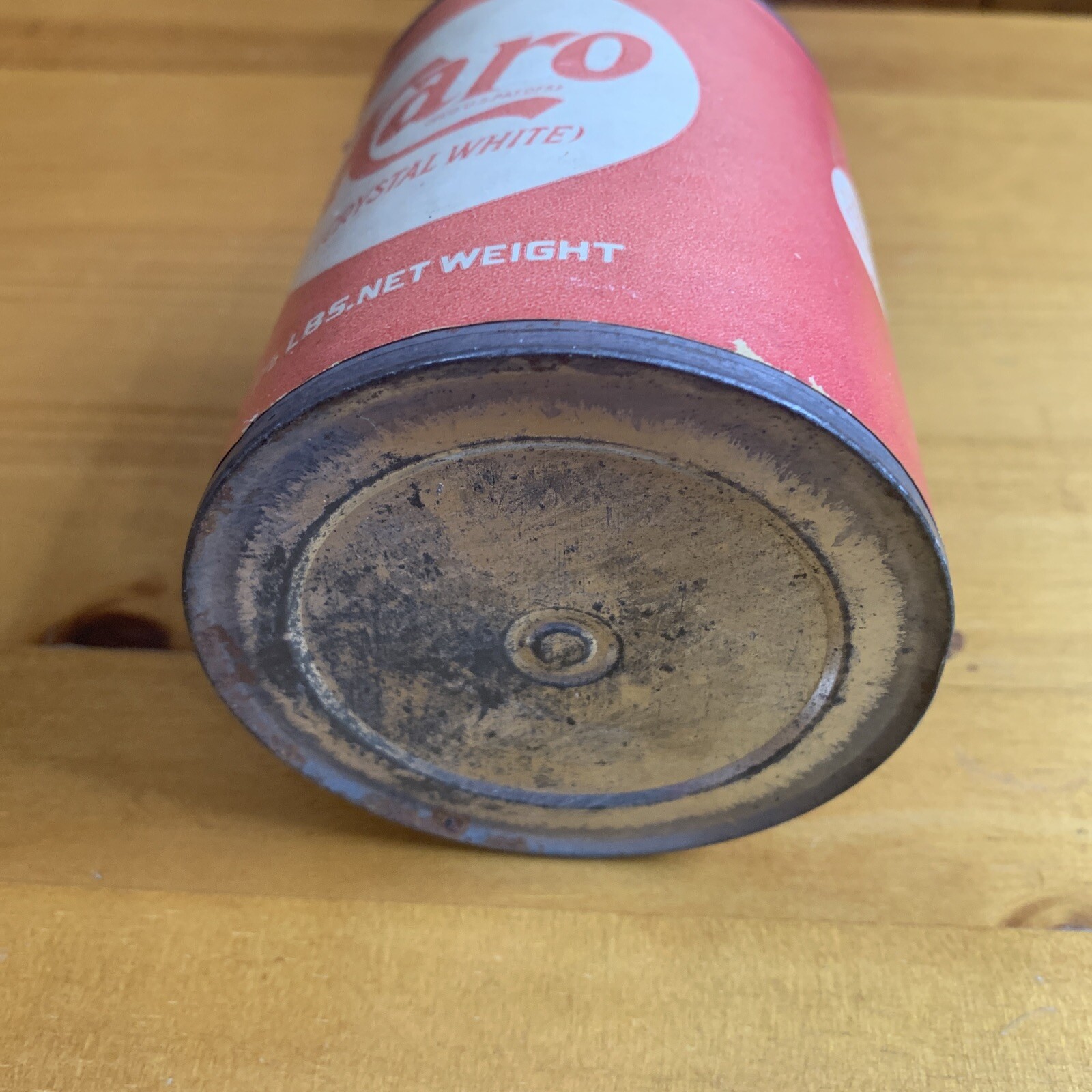 1920’s KARO CRYSTAL WHITE CORN SYRUP – Red Label – 1 1/2 lb PAPER LABEL TIN CAN