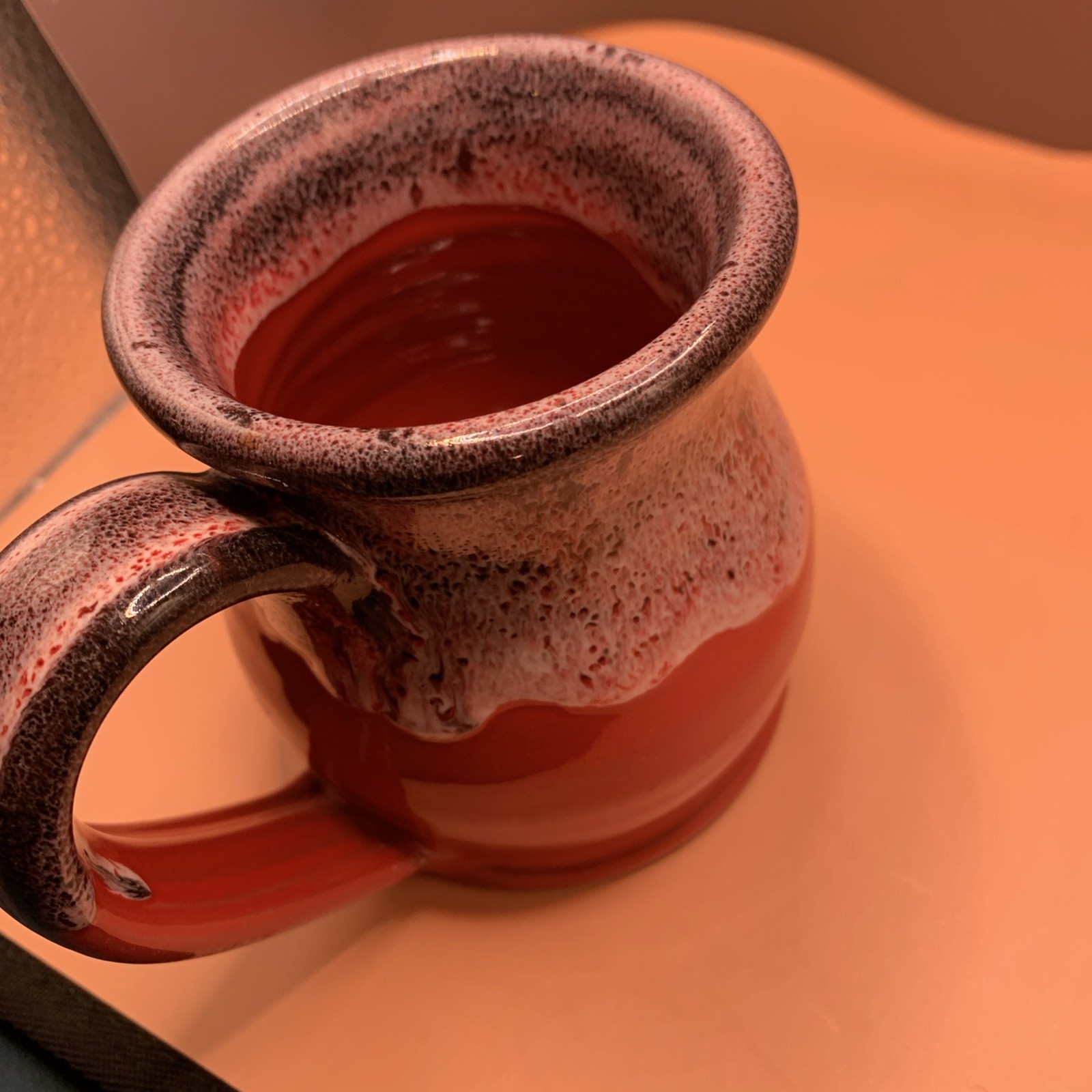Deneen Pottery Co. Hand Thrown Red Purple The Original Pancake House Coffee Mug