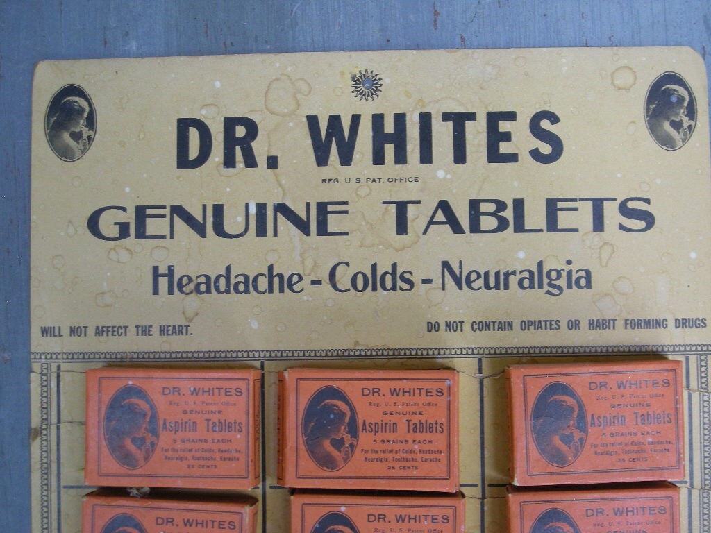 Antique DR. WHITES Lehighton, PA Medicine Advertising Store Display & Sign