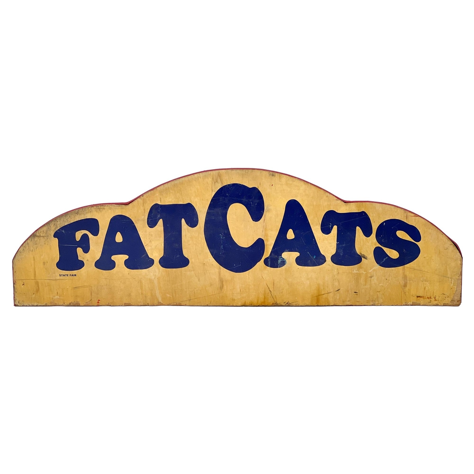 Vintage 70s 45″ FATCATS Grease Truck Food Vendor New Jersey State Fair Wood Sign