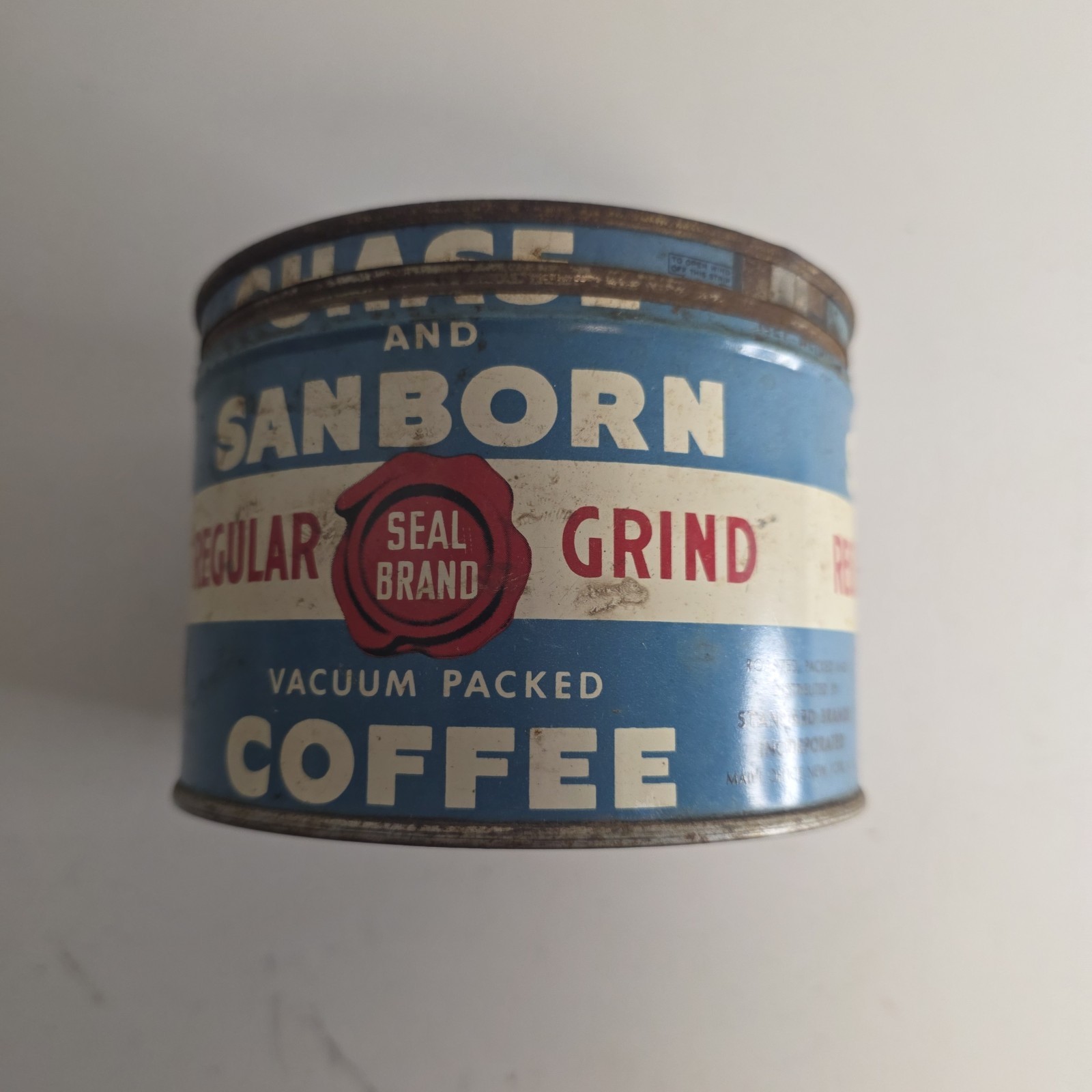 Chase & Sanborn Wind Key Coffee Can 1 Pound New York Seal Brand Tin Advertising