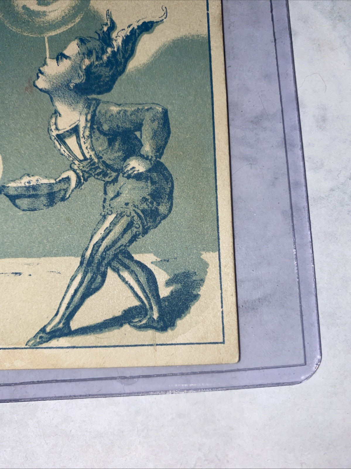 Jester Clown Circus Act LADIES FLORAL CABINET Adams Bishop Victorian Trade Card