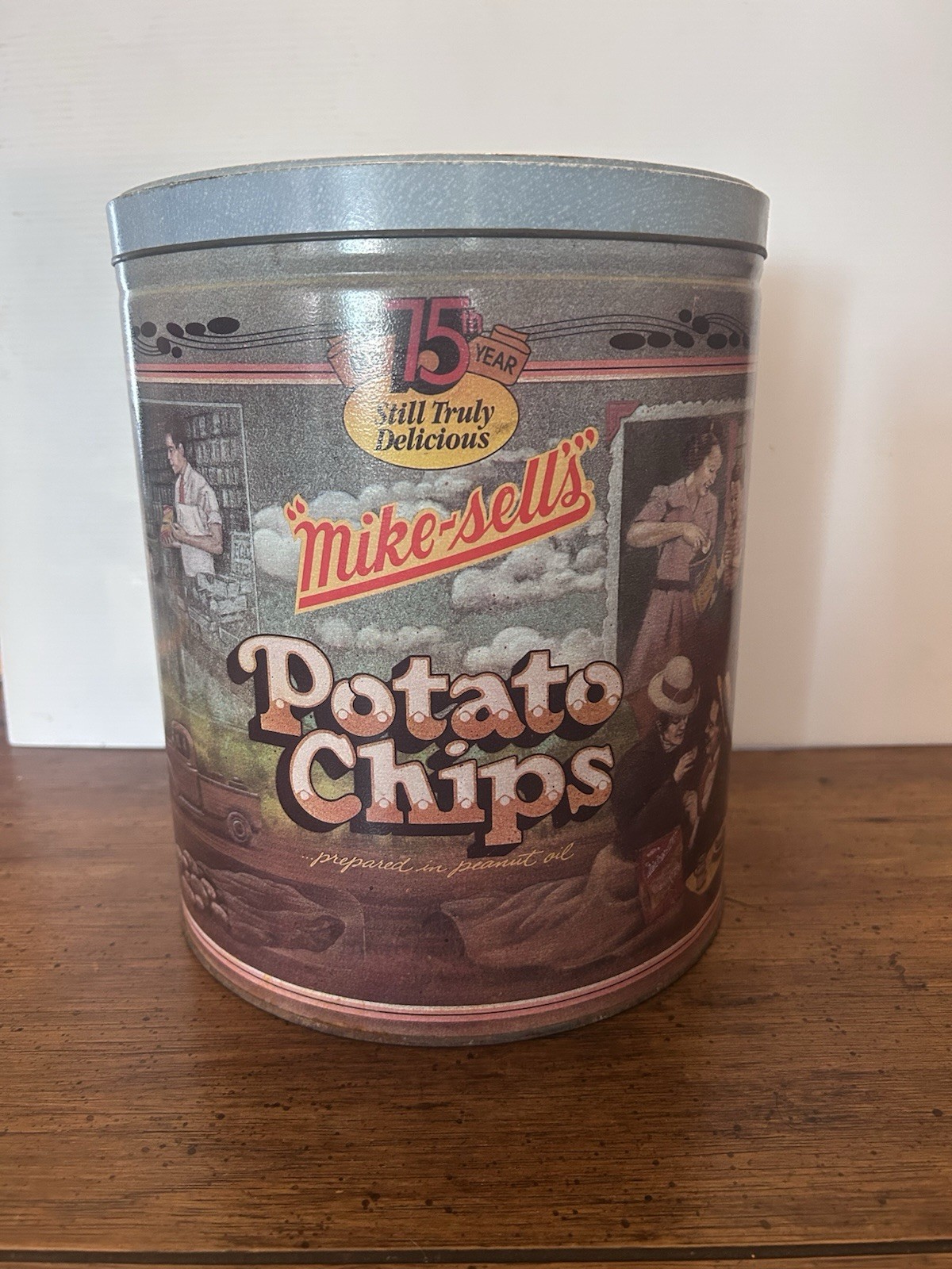 Vintage 1985 Mike-Sells’ 75th Anniversary Potato Chip Can