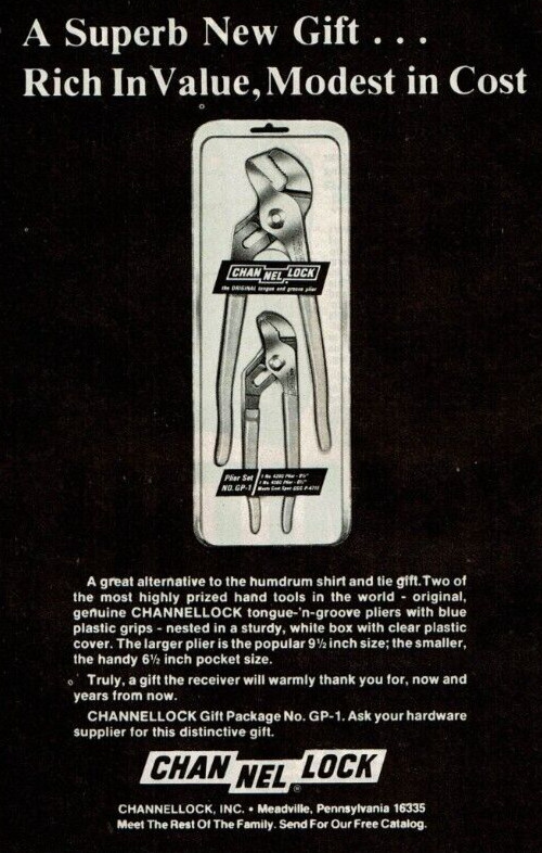 1981 Vintage Print Ad Channellock A Superb New Gift Rich in Value Modest in Cost