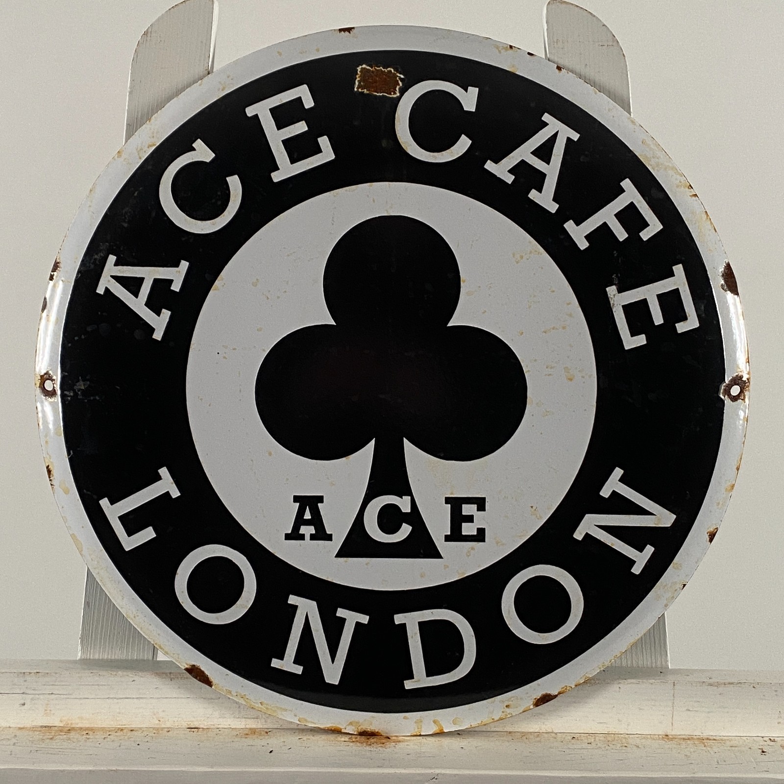 ACE CAFE – Advertising Sign – Ø 41cm (16.1″) – Unique Nice Retro Porcelain Decor