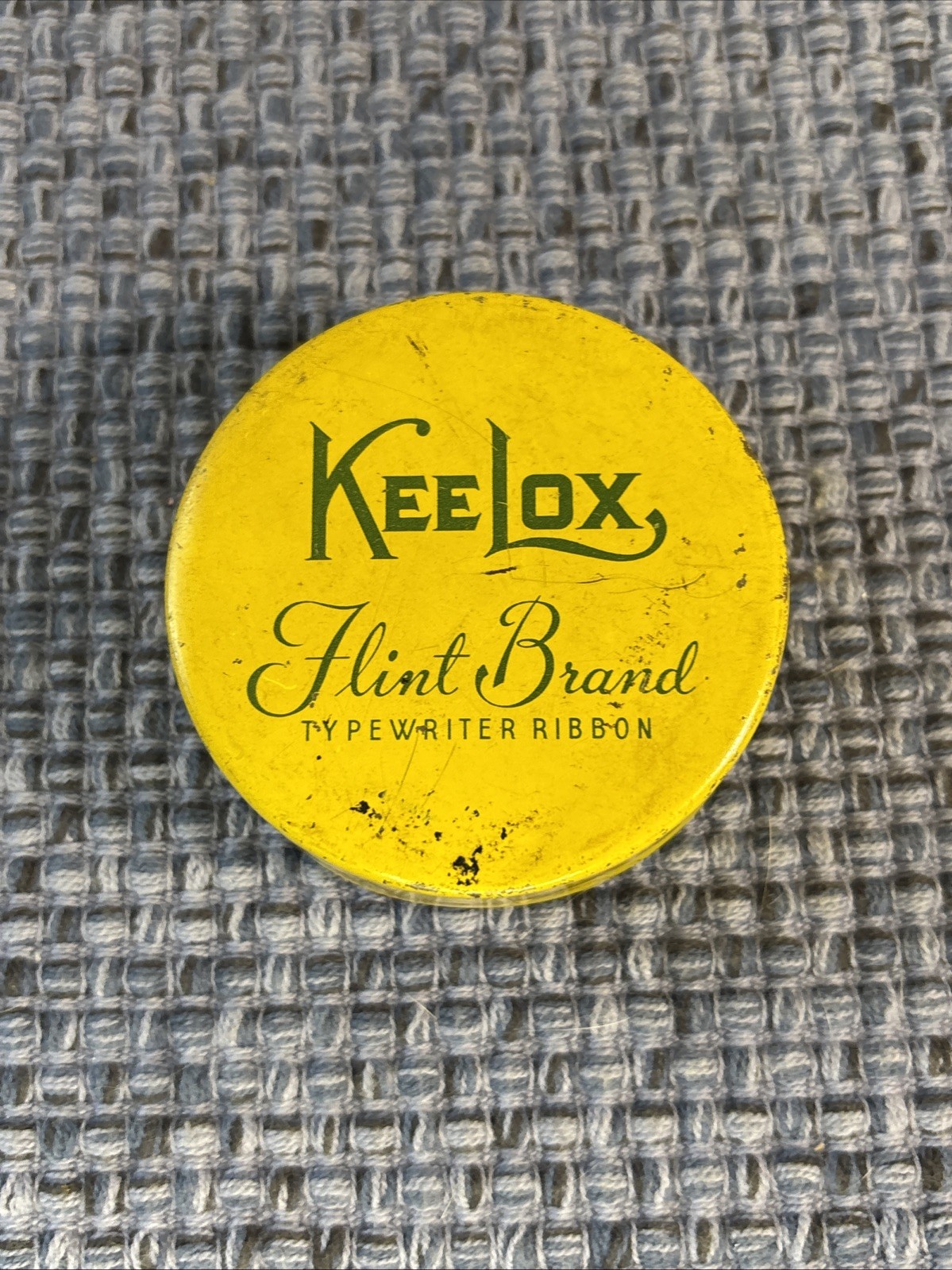 Vintage Kee Lox Flint Typewriter Ribbon Tin, Includes Ribbon