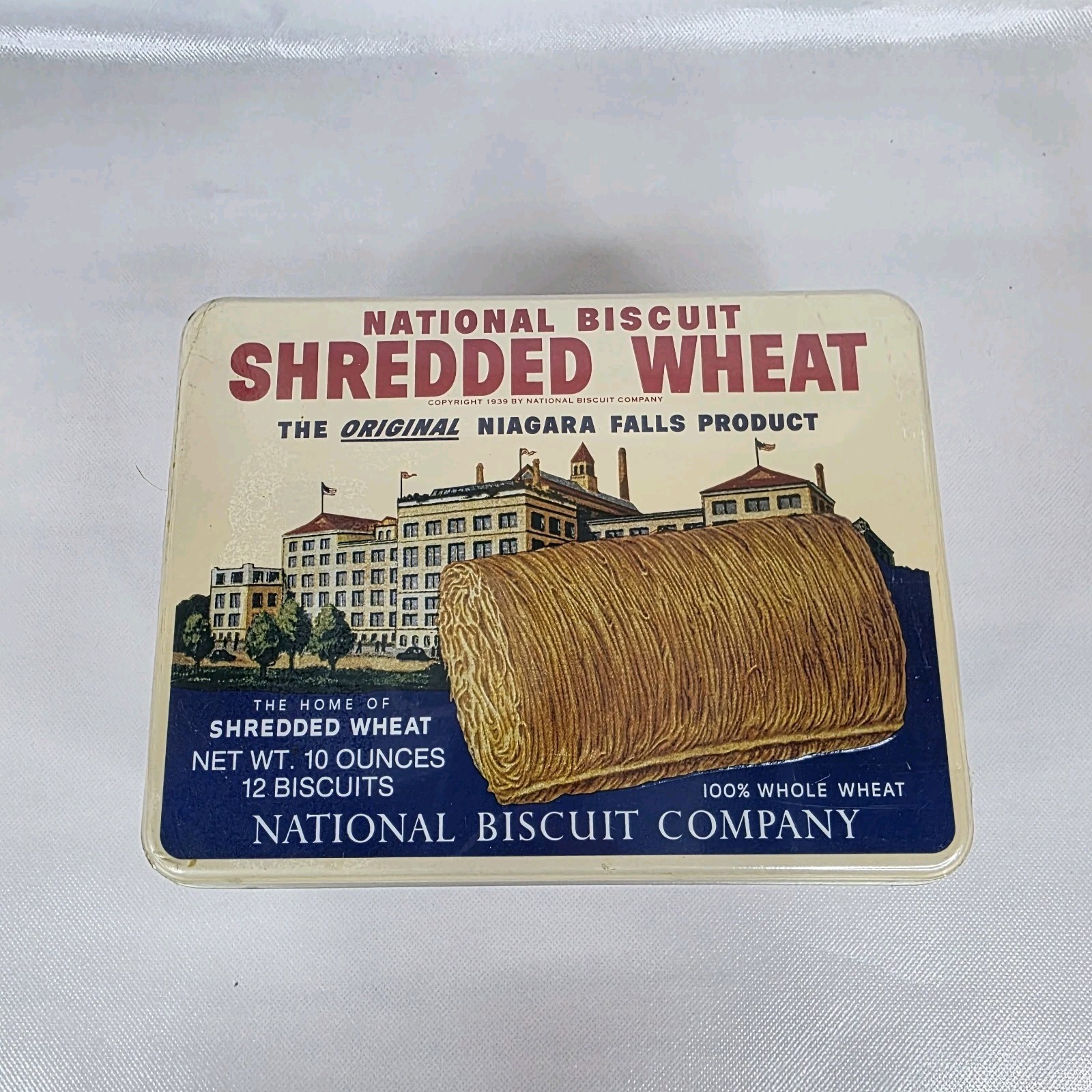 1987 National Biscuit Shredded Wheat Tin 12 Biscuits Brand New Sealed