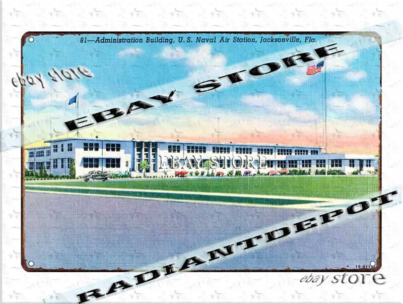 Tin Sign 1941 Naval Air Station Jacksonville Florida living room cafe pub