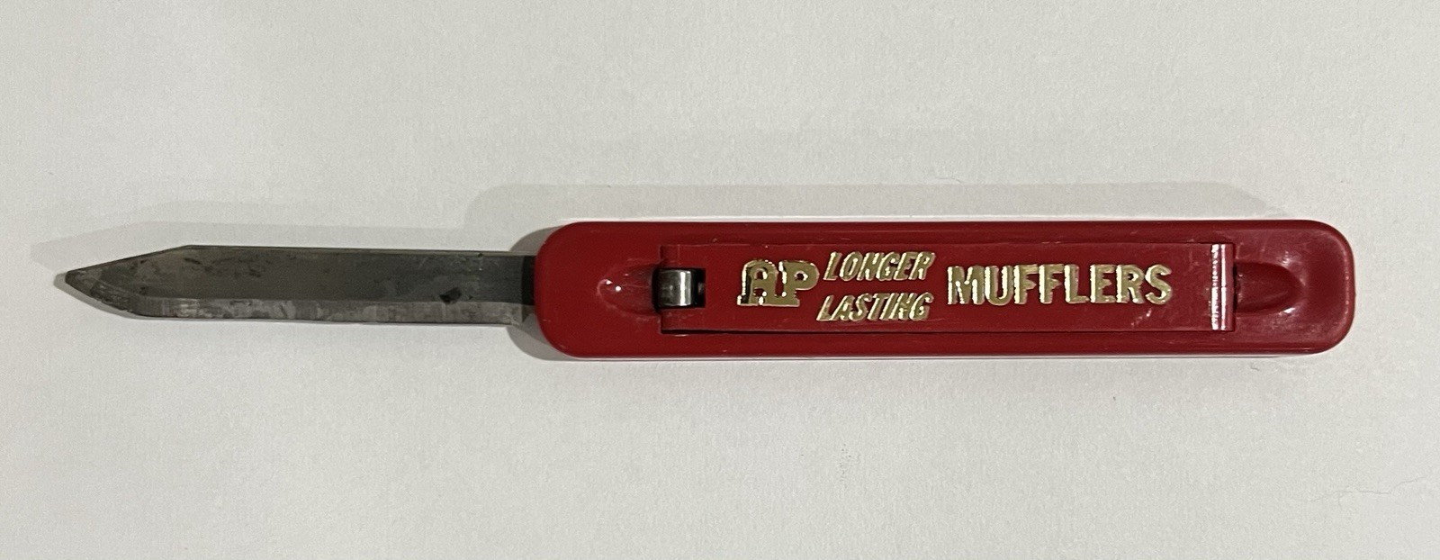 Advertising AP Mufflers Pocket Knife Slide Out Blade Majestic Auto Parts Vintage