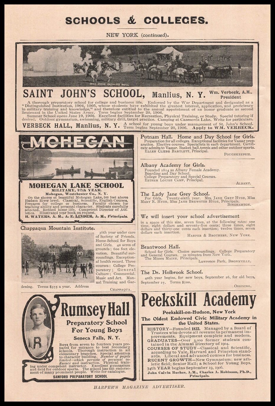 1906 Saint John’s School Manlius New York Photo Artillery Drill Vintage Print Ad