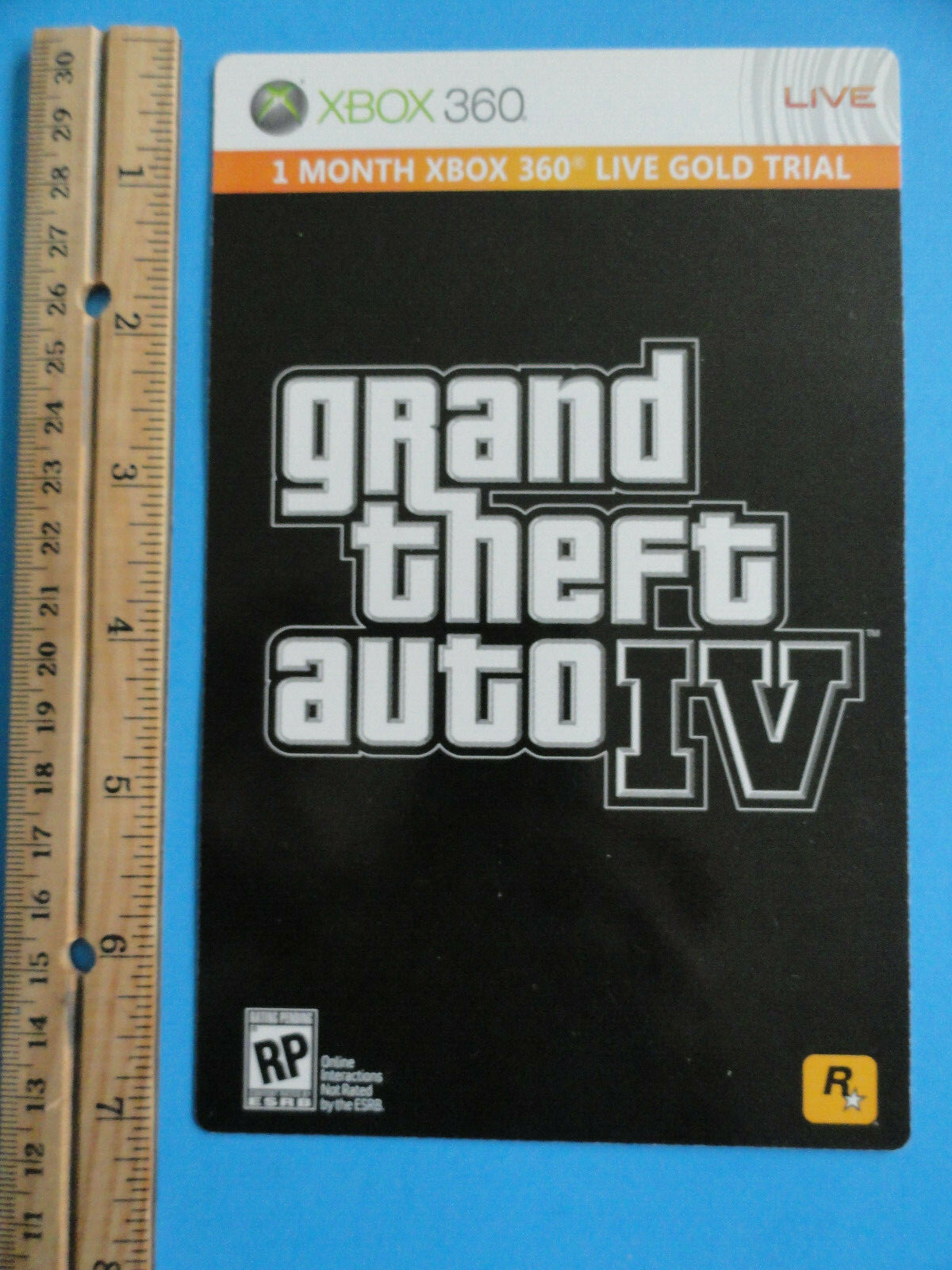 XBOX 360 GRAND THEFT AUTO IV LIVE GOLD TRIAL CARD – NO CODES – COLLECTIBLE 2007