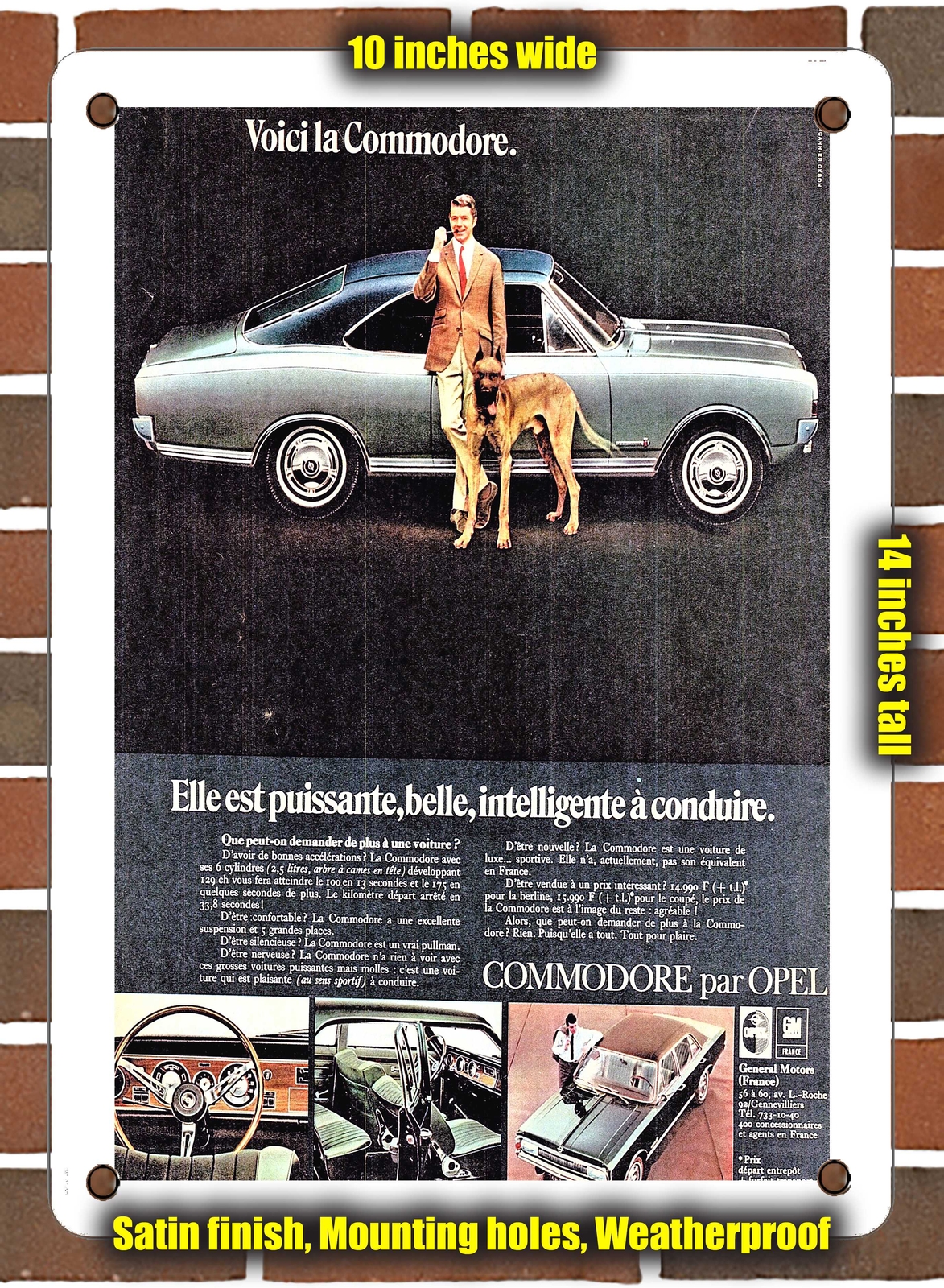 METAL SIGN – 1967 Opel Commodore Coupe Here’s the Commodore – 10×14 Inches