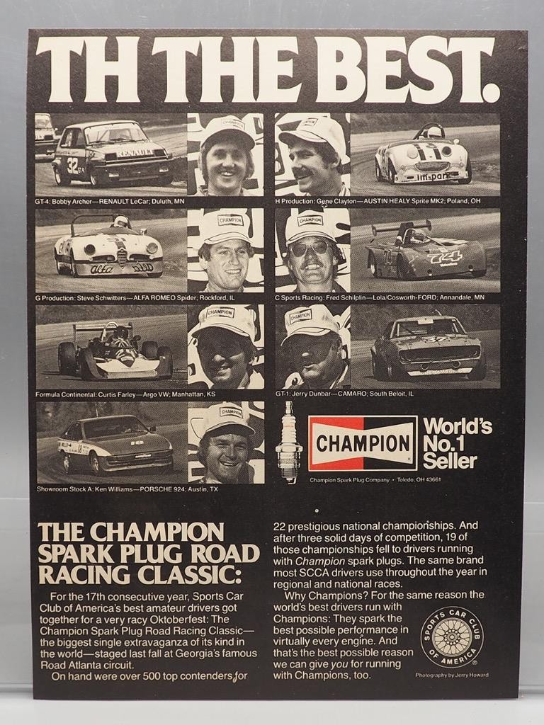 Magazine Ad Print Design Advertising Champion Spark Plugs Motor Oil