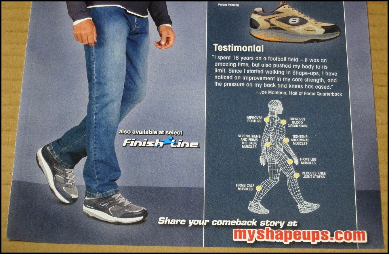 2010 Joe Montana Skechers Shape-Ups Print Ad Shoe Advertisement 49ers Vintage