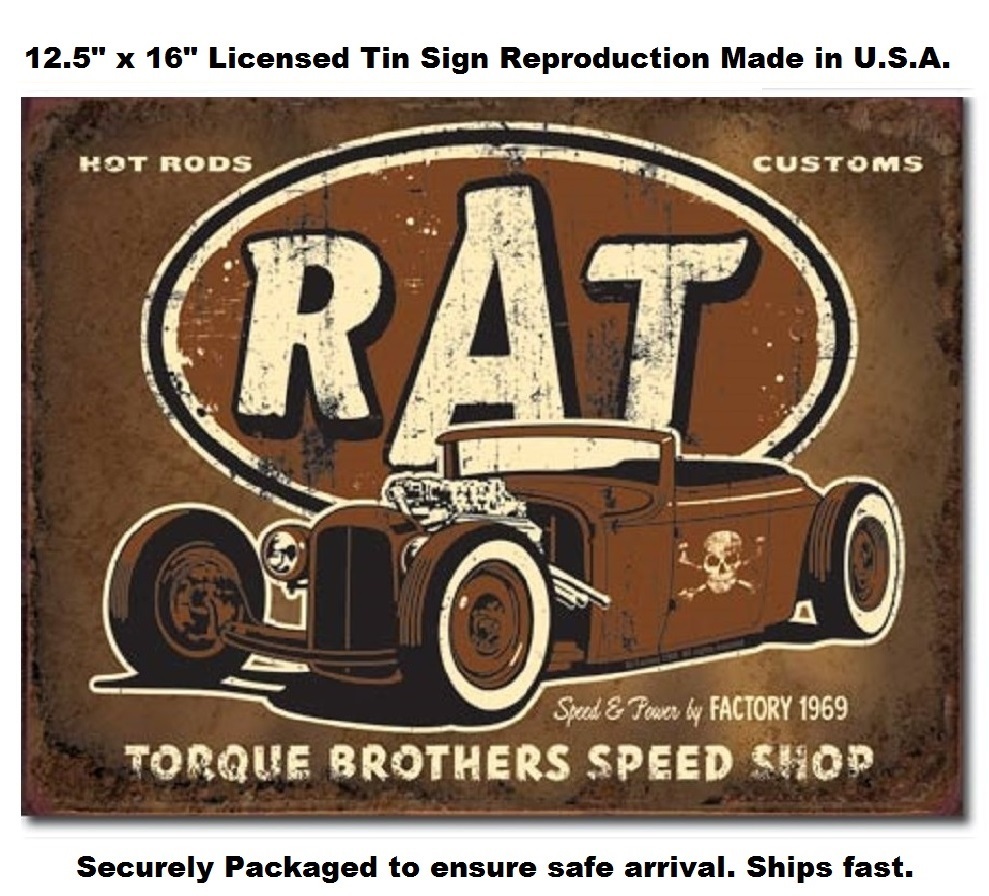 Rat Torque Speed Shop TIN SIGN vintage hot rod garage decor ad metal poster 1783