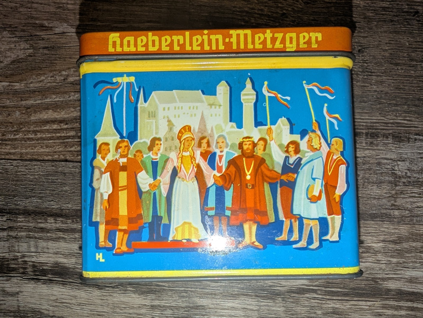 Vintage Haeberlein-Metzger Nürnberger Lebkuchen Collectible Tin Box Germany