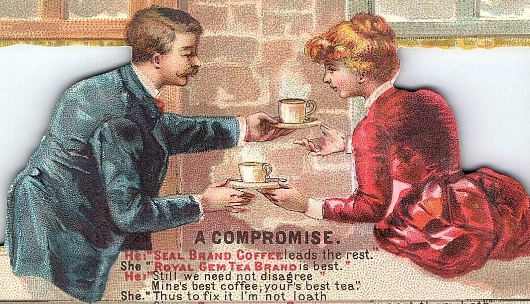1880s Die-Cut Seal Brand Coffee & Royal Gem Tea Henry A Green Chase & Sanborn