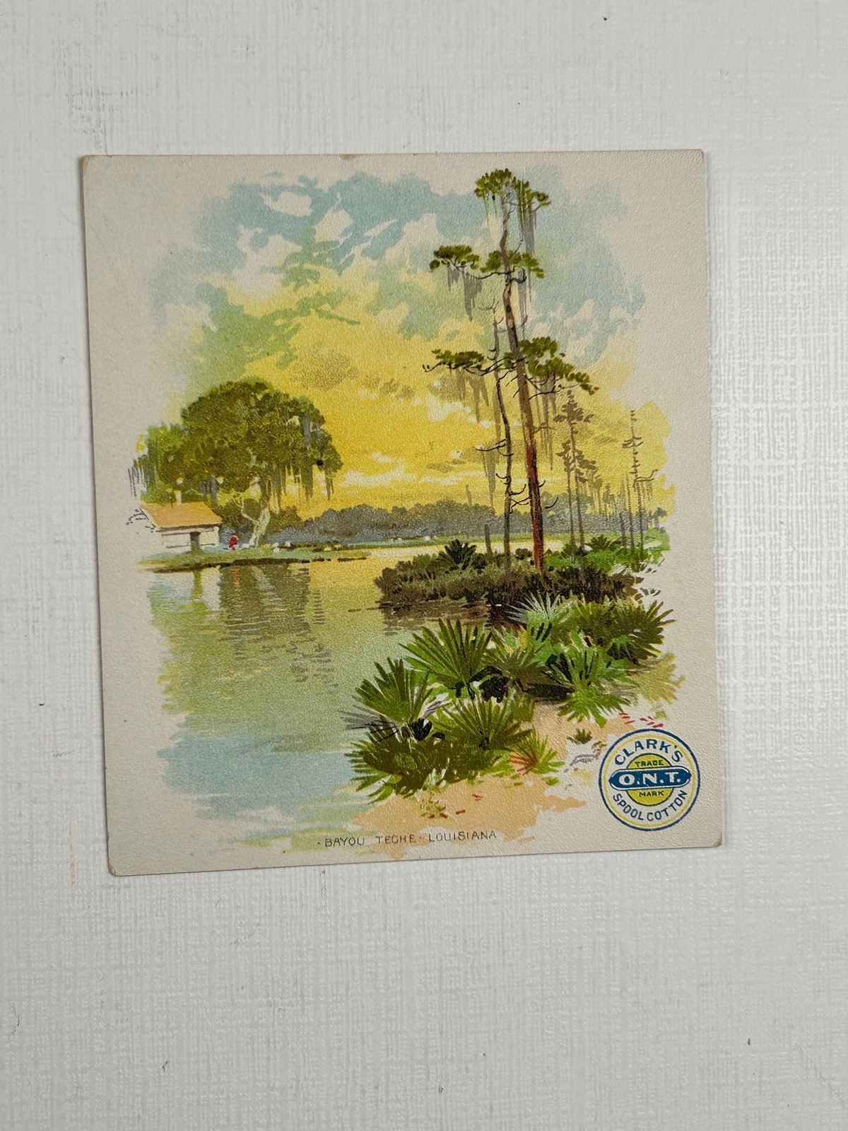 Victorian Trade Card Clark’s Spool Cotton Bayou Tegre Louisiana