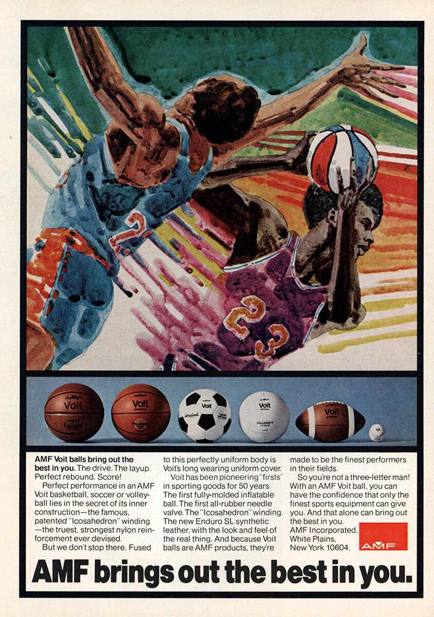 1973 AMF: Voit Balls Bring Out the Best In You Vintage Print Ad
