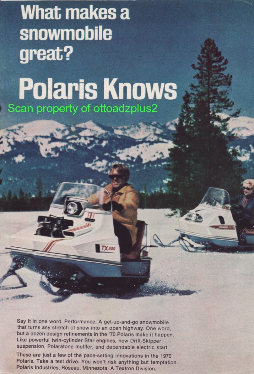 1970 Polaris Snowmobiles – What makes a snowmobile great? Polaris Knows ad!