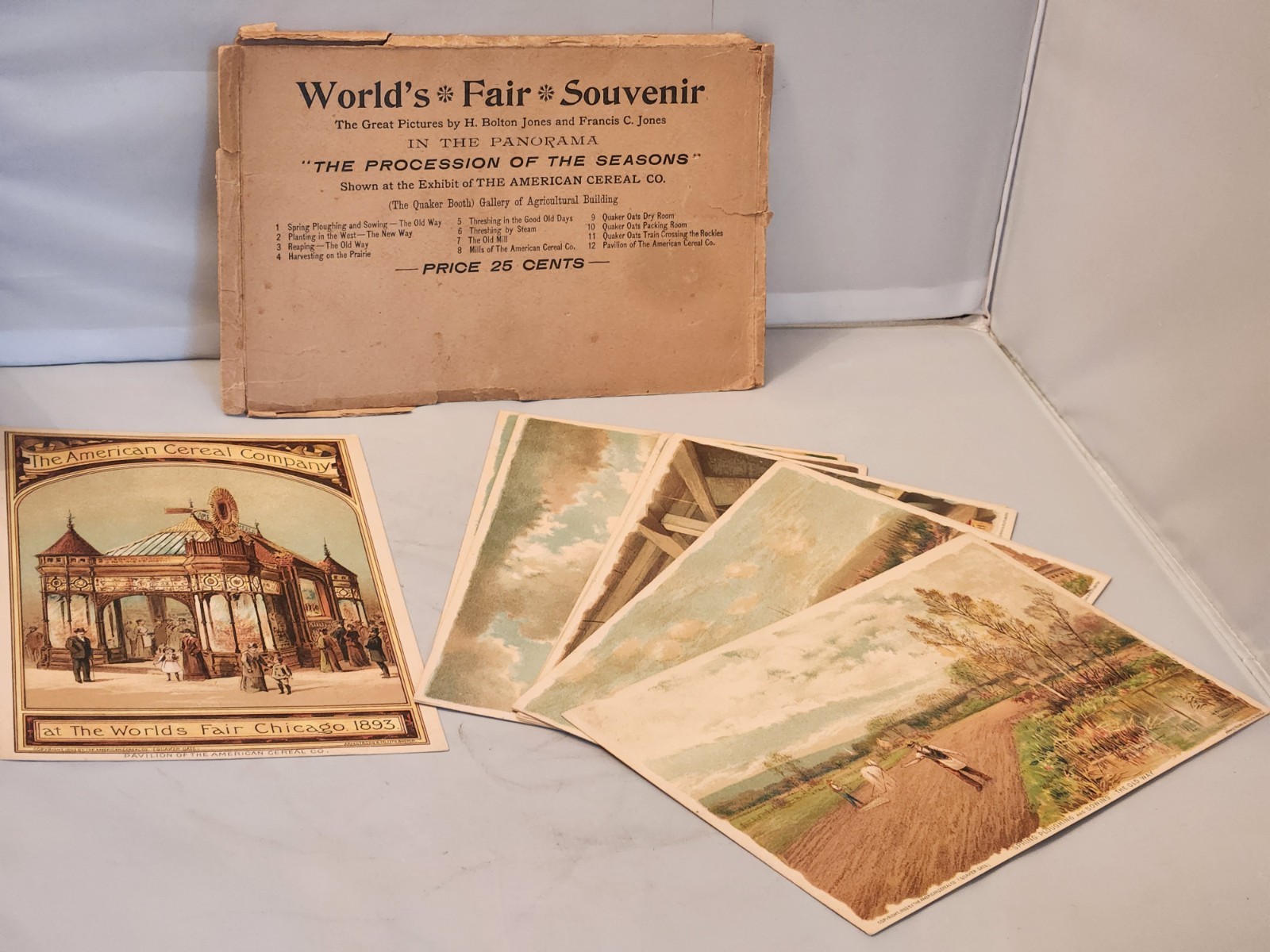 Old 1893 American Cereal Co. Chicago World’s Fair – 10 Trade Cards In Sleeve